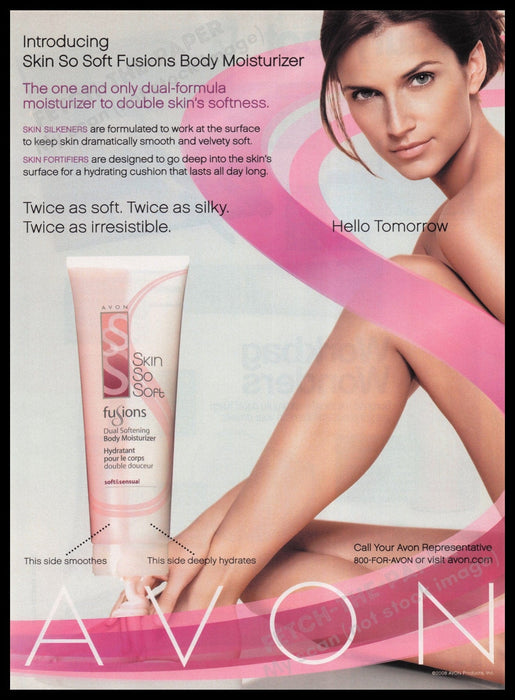 Avon Body Moisturizer 2000s Print Advertisement Ad 2008 Legs Skin Fetch the Paper!