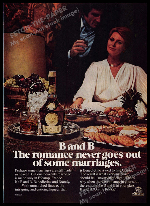 B and B 1970s Magazine Print Advertisement 1976 Dinner Feast B and B