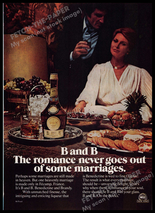 B and B 1970s Magazine Print Advertisement 1976 Dinner Feast B and B