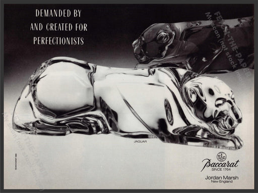 Baccarat Jaguar 1980s Print Advertisement Ad 1988 Jordan Marsh Fetch-the-Paper