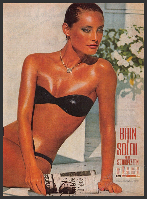 Bain de Soleil 1980s Magazine Print Advertisement Ad 1981 St. Tropaz Tan Bain de Soleil