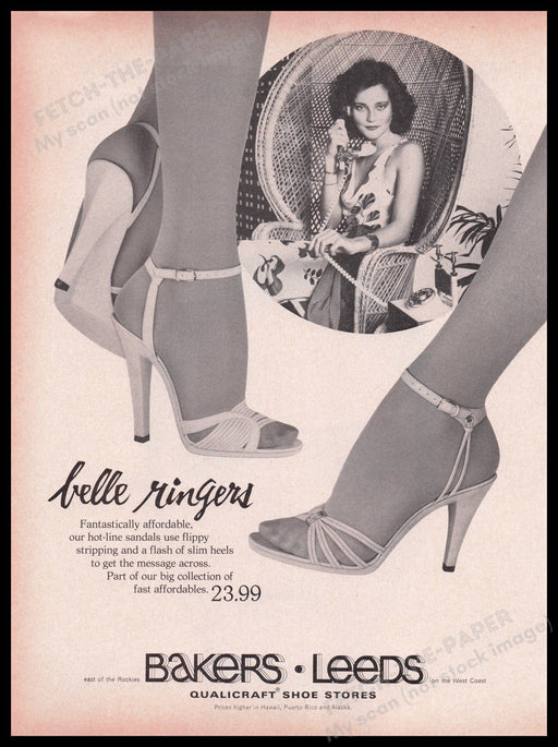 Bakers Leeds Shoes 1980s Print Advertisement Ad 1980 Belle Ringers Fetch the Paper!
