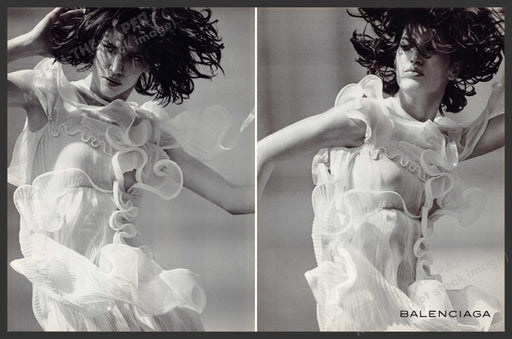 Balenciaga Clothing 2000s Print Advertisement (2 Page) 2003 Dancing Fetch-the-Paper