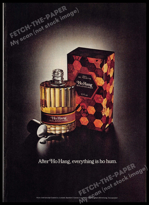 Balenciaga Ho Hang 1970s Magazine Print Advertisement 1976 (Not the product) Balenciaga