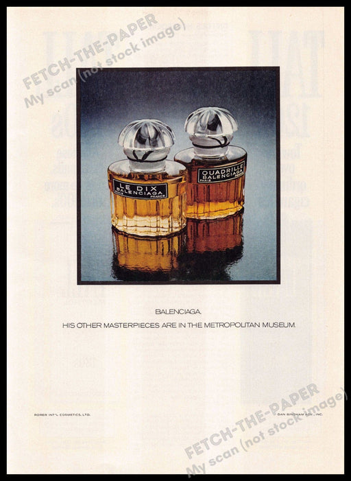 Balenciaga Le Dix 1970s Magazine Print Advertisement 1976 (Not the product) Balenciaga