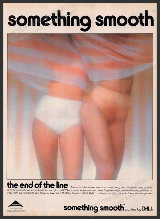 Bali Something Smooth Panties 1980s Print Advertisement 1983 Legs Fetch-the-Paper