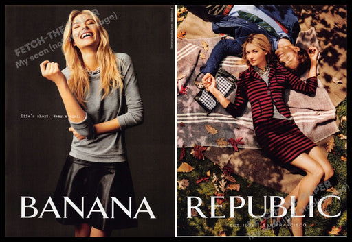 Banana Republic 2010s Print Ad (2 page) 2013 Legs "Life's short. Wear a mini" Banana Republic