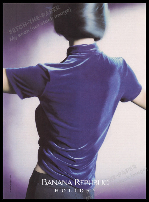 Banana Republic Clothing 1990s Print Advertisement Ad 1996 Holiday Fetch the Paper!