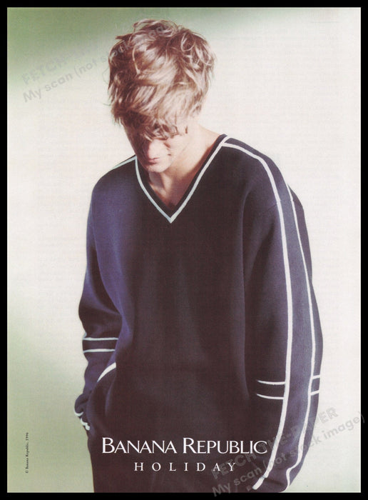 Banana Republic Holiday Clothing 1990s Print Advertisement Ad 1996 Fetch the Paper!