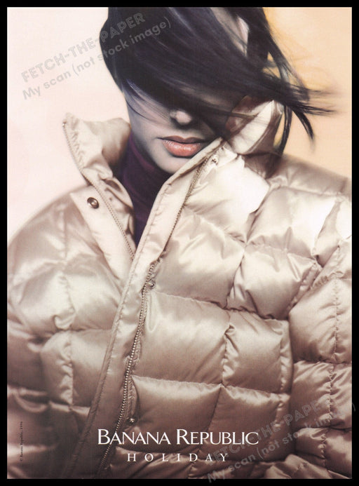 Banana Republic Holiday Outerwear 1990s Print Advertisement Ad 1996 Fetch the Paper!