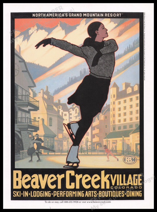 Beaver Creek Village Colorado 1990s Print Advertisement Ad 1999 Resort Promo Fetch the Paper!