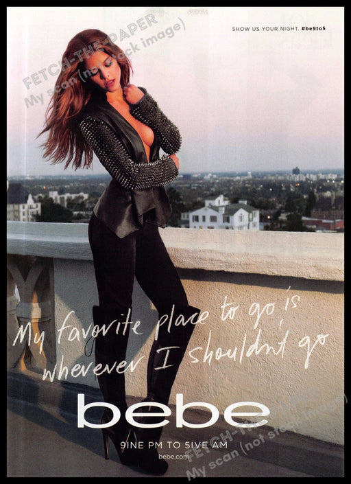 bebe 2010s Magazine Print Ad 2013 Nina Agdal 9ine to 5ive Legs Thigh Boots bebe