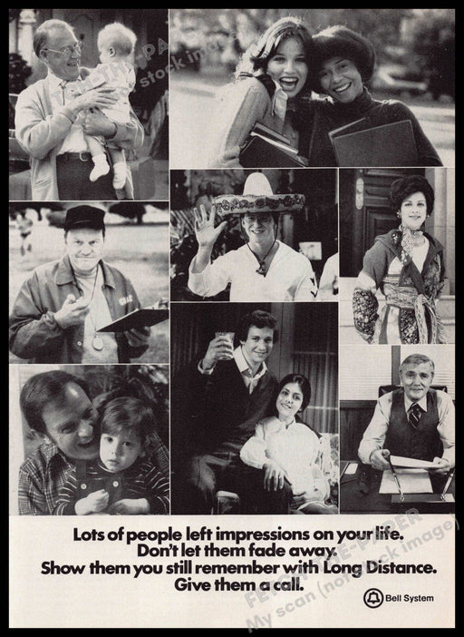 Bell System 1970s Magazine Print Ad 1976 Long Distance Lots of People Bell System