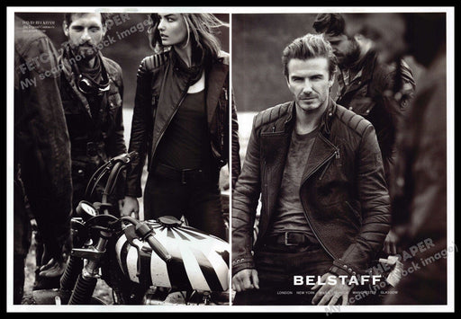 Belstaff 2010s Print Advertisement (2 page) 2014 David Beckham Leather Belstaff
