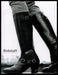 Belstaff Boots 2000s Print Advertisement 2005 U.K. Buckles Black & White Fetch-the-Paper