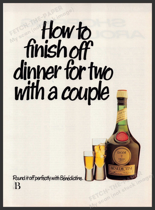 Benedictine D.O.M. Liqueur 1980s Print Advertisement Ad 1980 Fetch-the-Paper