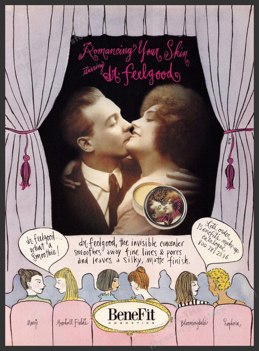 BeneFit 2000s Print Advertisement Ad 2000 Cosmetics Dr. Feelgood Silent Film BeneFit