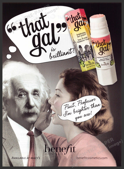 Benefit Albert Einstein 2000s Print Advertisement 2007 "That gal" is Brilliant Benefit Cosmetics