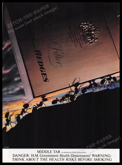 Benson & Hedges Cigarettes 1980s Print Advertisement Ad 1982 Ants Fetch the Paper!