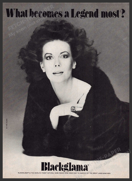 Blackglama 1980s Print Advertisement 1981 Natalie Wood Fur Actor Fetch-the-Paper