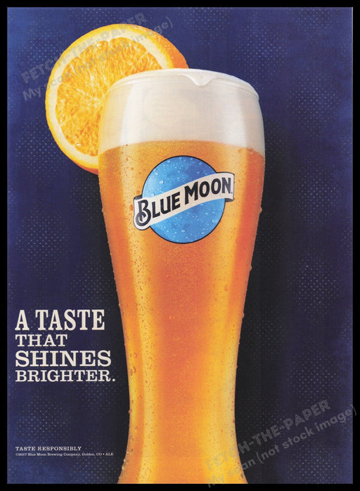 Blue Moon 2000s Print Advertisement Ad 2017 Fetch the Paper!