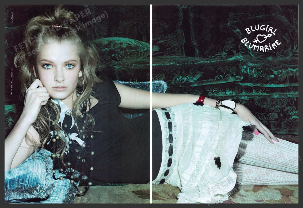 Blugirl Blumarine 2000s Magazine Print Advertisement (2 pgs) 2006 Legs Tights Blugirl Blumarine