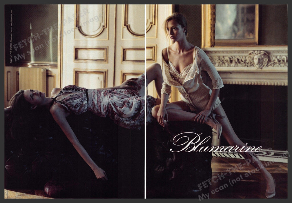 Blumarine 2000s Print Advertisement (2 page) 2006 Legs Lounging Models Blumarine