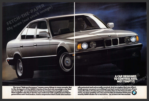 BMW 5 Series Car 1990s Print Advertisement (2 Pages) 1990 BMW