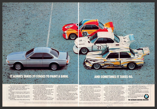 BMW Car Paint Jobs 1980s Print Advertisement (2 pages) 1981 Race Cars Fetch-the-Paper