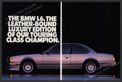 BMW L6 Car Luxury Edition Touring 1980s Print Advertisement (2 Page) Ad 1987 Fetch-the-Paper