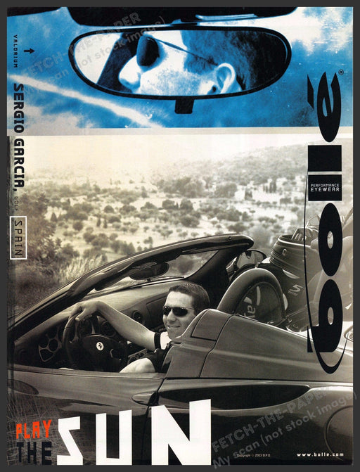 Bolle Sergio Garcia 2000s Print Advertisement 2003 Sunglasses Convertible Sun Fetch-the-Paper