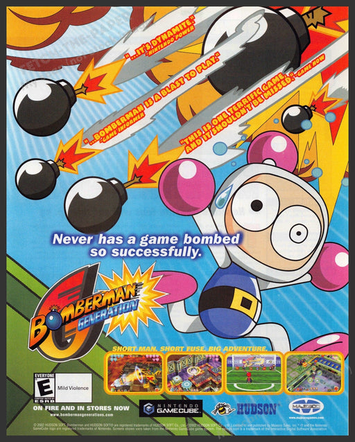 Bomberman Generation 2000s Video Game Print Advertisement 2002 Bomberman Generation