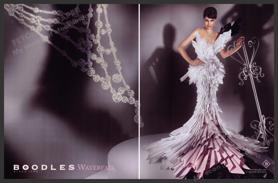 Boodles Luxury Jewelry Waterfall 2000s Print Advertisement Ad (2 Page) 2008 Fetch-the-Paper