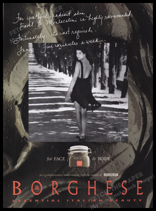 Borghese Active Mud 1990s Print Advertisement Ad 1997 Legs Beautiful Girl Italy Fetch the Paper!