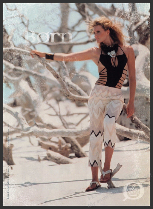 Born Clothing Ad 2000s Print Advertisement 2008 Beach Sand Girl Fashion Fetch-the-Paper