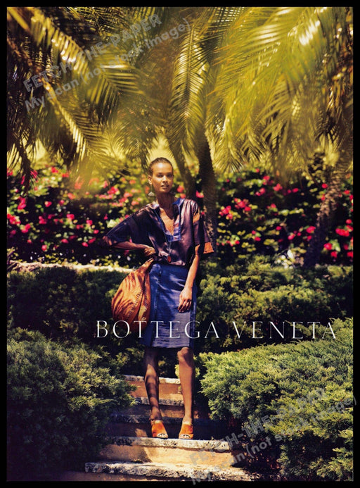 Bottega Veneta 2010s Magazine Print Advertisement 2012 Legs Palms Tropical Bottega Veneta