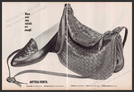 Bottega Veneta Shoes Handbag 1980s Print Advertisement (2 pages) 1981 Fetch-the-paper.com