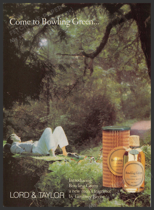 Bowling Green 1980s Print Advertisement 1987 Geoffrey Beene (Not the product) Bowling Green
