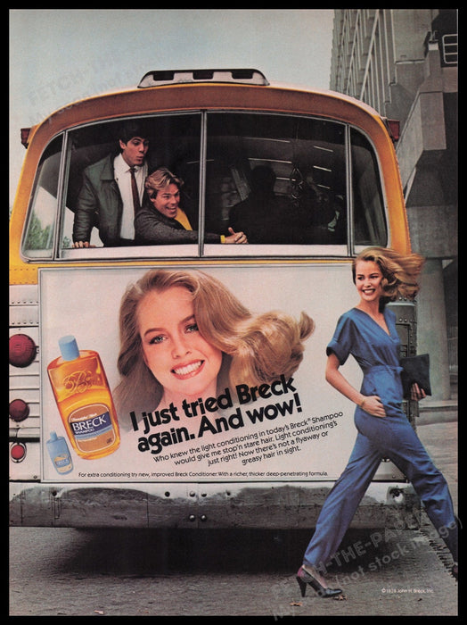 Breck Shampoo 1980s Print Advertisement Ad 1980 City Bus Fetch the Paper!