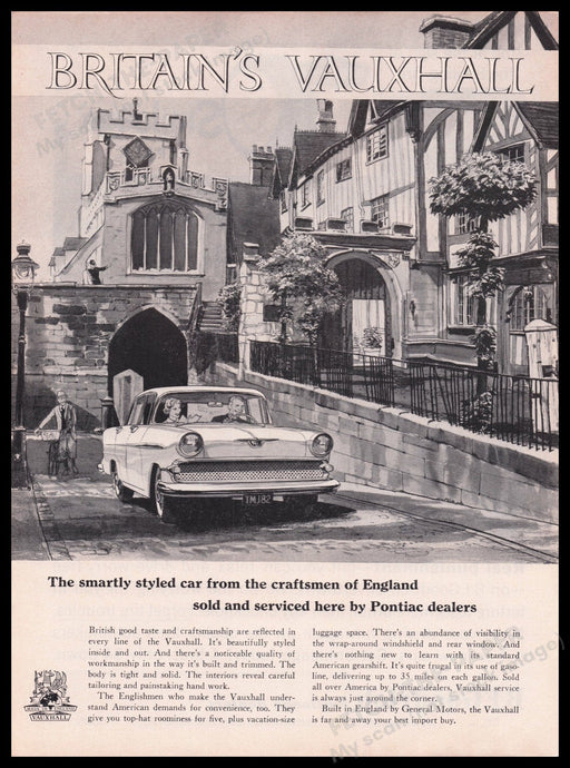 Britain Vauxhall Car 1950s Print Advertisement Ad 1959 General Motors Fetch the Paper!