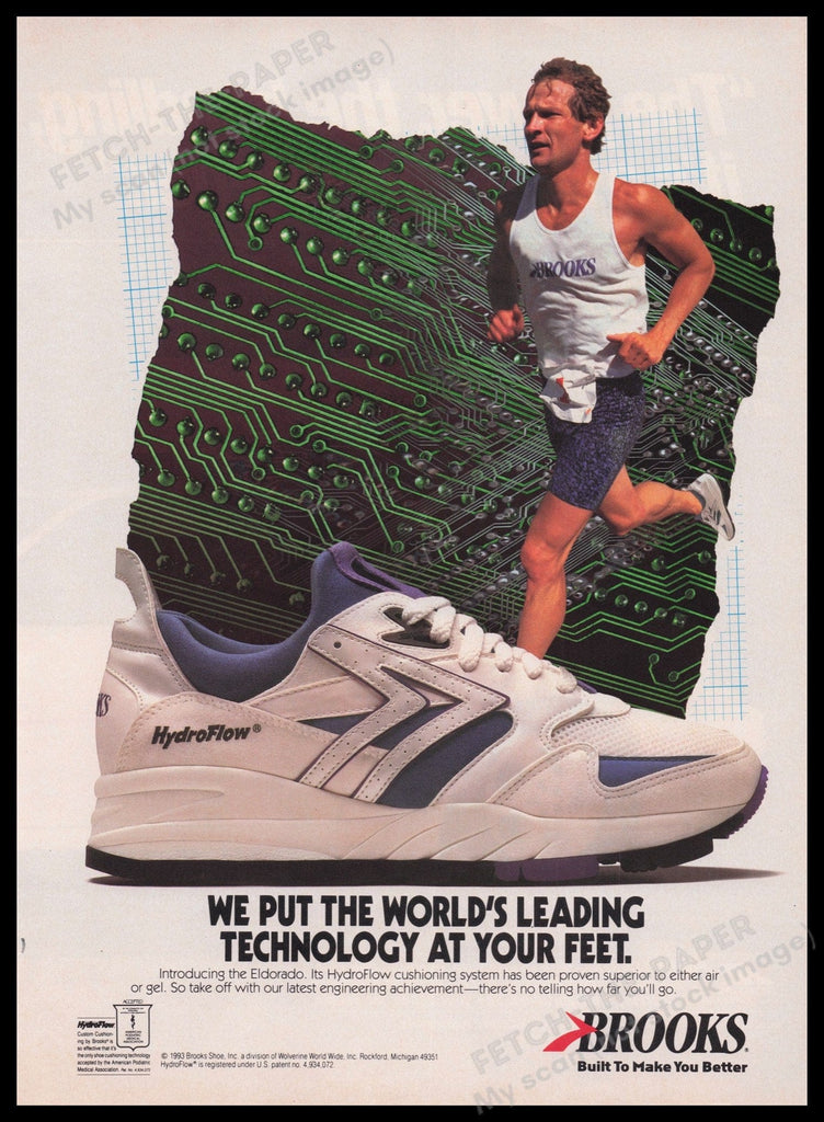 Brooks Eldorado Running Shoe 1990s Print Advertisement Ad 1993