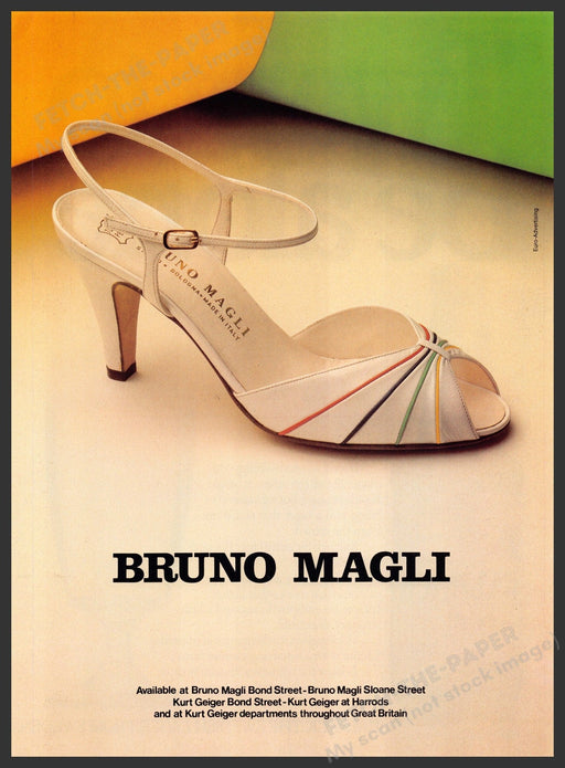 Bruno Magli Shoes 1980s Print Advertisement Ad 1981 Italy Fetch-the-Paper