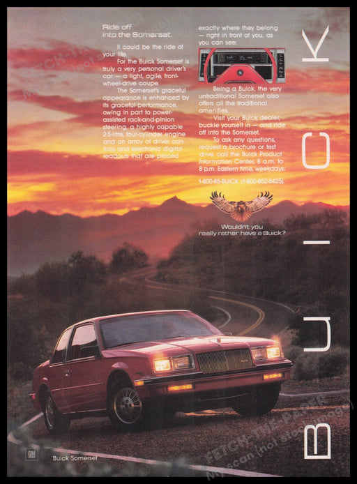 Buick Somerset 1980s Print Advertisement Ad 1985 Fetch the Paper!