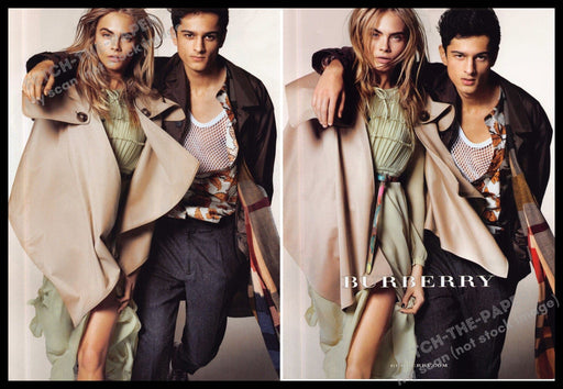 Burberry 2010s Print Advertisement (2 page) 2014 Cara Delevingne & Tarun Nijjer Burberry