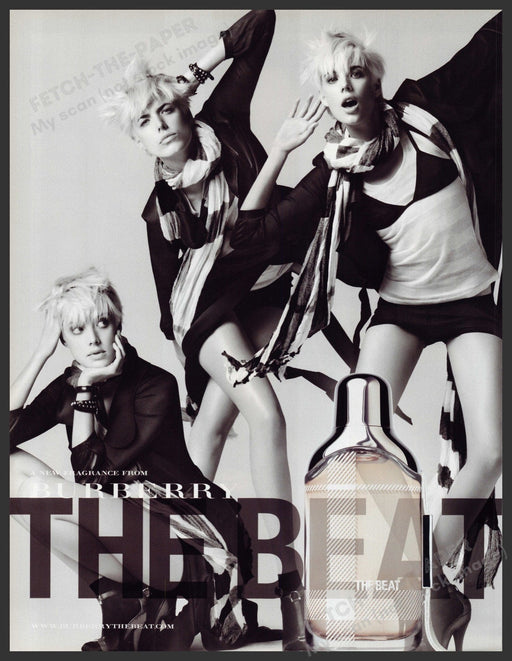 Burberry The Beat Fragrance Agyness Deyn 2000s Print Advertisement Ad 2008 Legs Fetch-the-Paper