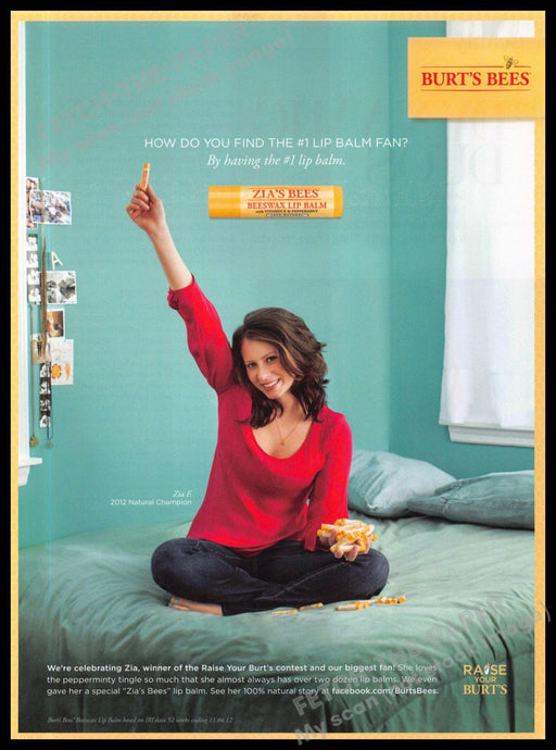 Burt's Bees 2010s Magazine Print Advertisement 2013 "#1 Lip balm" Burt's Bees