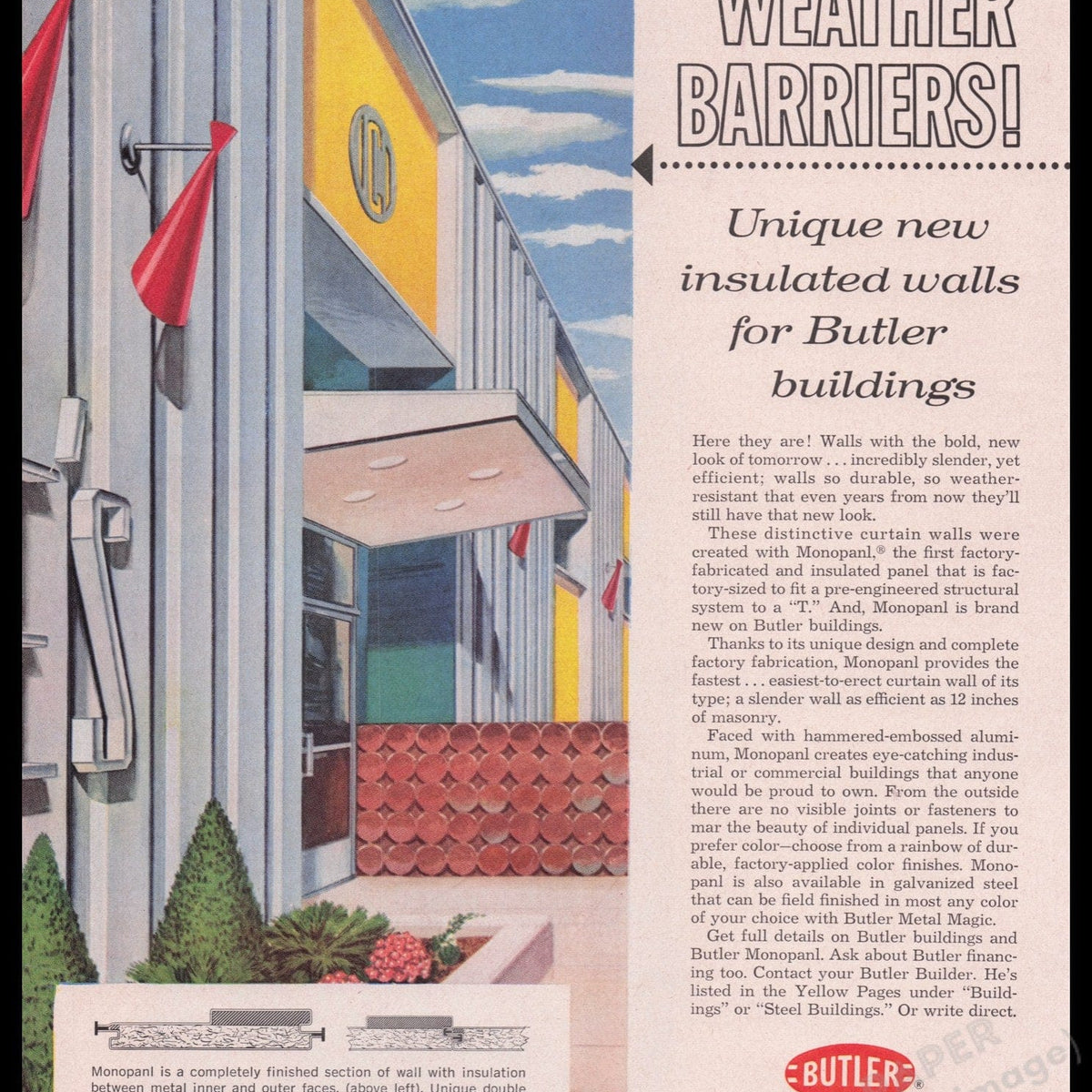 Vintage 1959 Butler Manufacturing Co. Insulated Walls Ad — Fetch-the-Paper