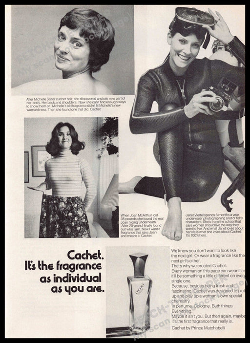 Cachet 1970s Magazine Print Ad 1976 "A whole new woman" (Not the product) Cachet