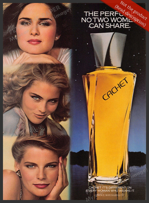 Cachet 1980s Magazine Print Advertisement Ad 1980 "Different on every woman" Fetch-the-Paper