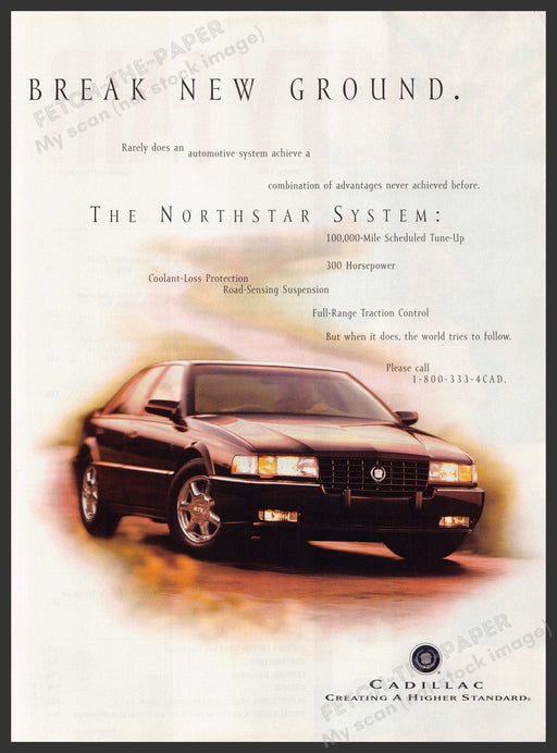 Cadillac Car 1990s Print Advertisement Ad 1995 "Creating a higher standard" Fetch the Paper!